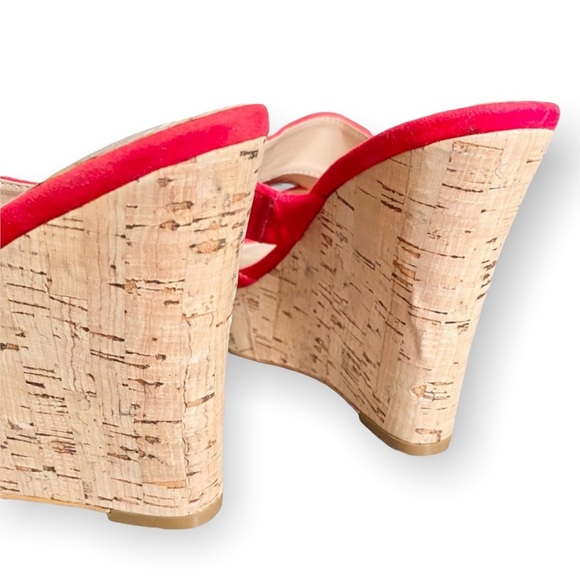 Colin Stuart women’s cork platform wedges red summer beach rockabilly size 6 - Picture 6 of 9
